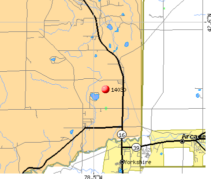 Yorkshire, NY (14030) map