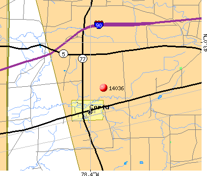 Corfu, NY (14036) map