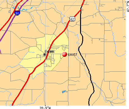 Eden, NY (14057) map