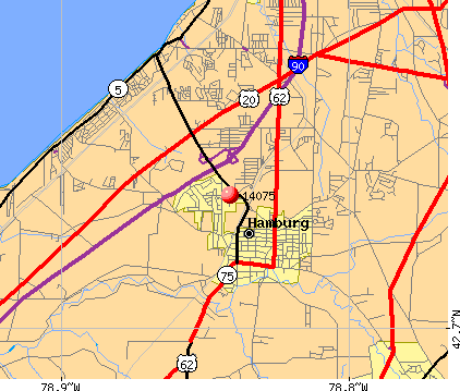 Hamburg, NY (14075) map