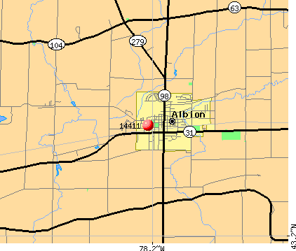 Albion, NY (14411) map