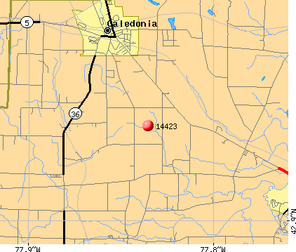Caledonia, NY (14423) map