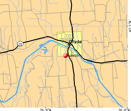 Clyde, NY (14433) map