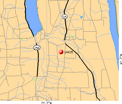 Conesus, NY (14435) map