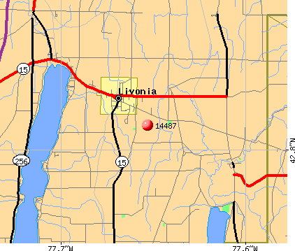 Livonia, NY (14487) map