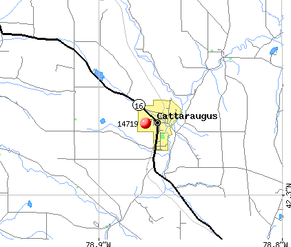 Cattaraugus, NY (14719) map