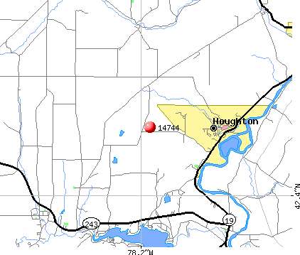 Houghton, NY (14744) map
