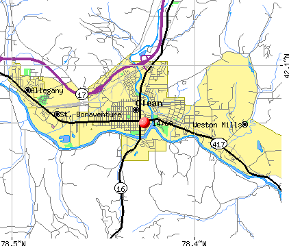 Olean, NY (14760) map