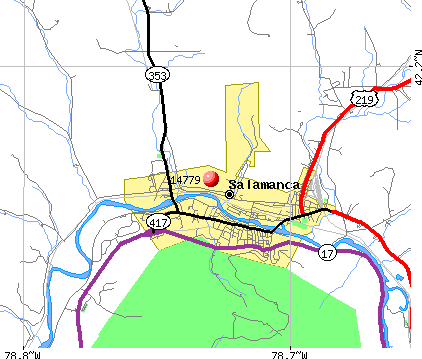 Salamanca, NY (14779) map