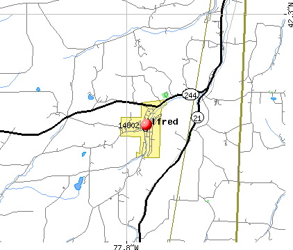 Alfred, NY (14802) map