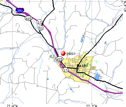 Bath, NY (14810) map