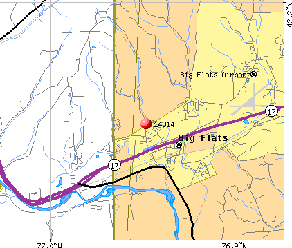 Big Flats, NY (14814) map