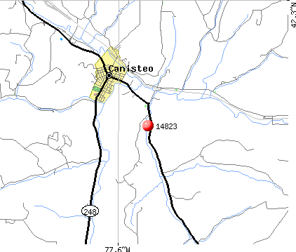 Canisteo, NY (14823) map