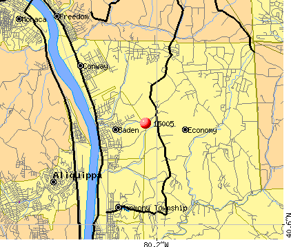 Baden, PA (15005) map