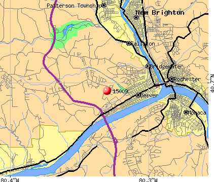 Beaver, PA (15009) map