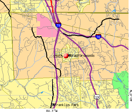 Bradfordwoods, PA (15015) map