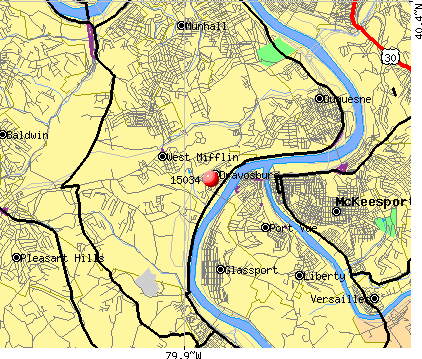 Dravosburg, PA (15034) map