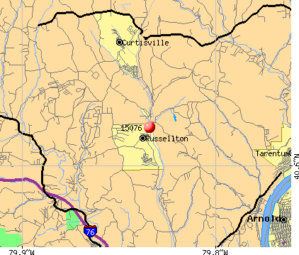 Russellton, PA (15076) map