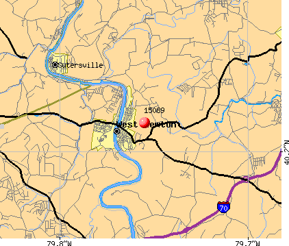 West Newton, PA (15089) map