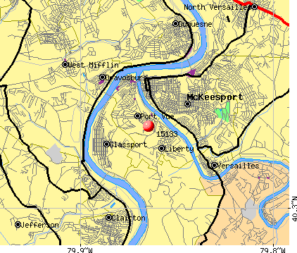 Liberty, PA (15133) map