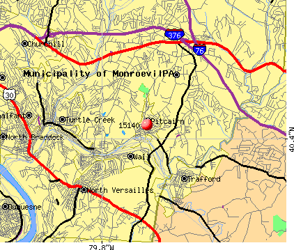 Pitcairn, PA (15140) map