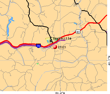 Claysville, PA (15323) map