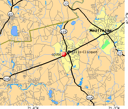 Millis-Clicquot, MA (02054) map