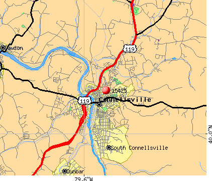 Connellsville, PA (15425) map