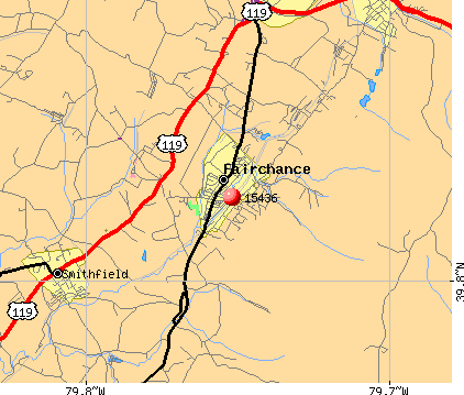 Fairchance, PA (15436) map