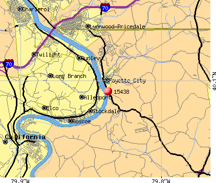 Fayette City, PA (15438) map