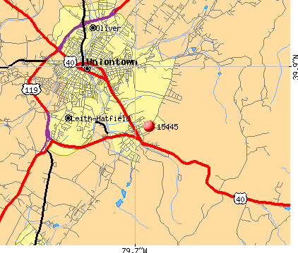 Hopwood, PA (15445) map