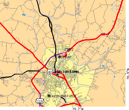Oliver, PA (15472) map