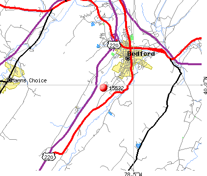 Bedford, PA (15522) map