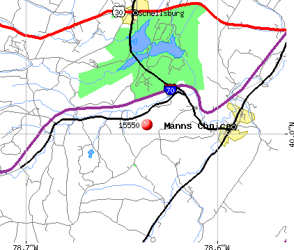 Manns Choice, PA (15550) map