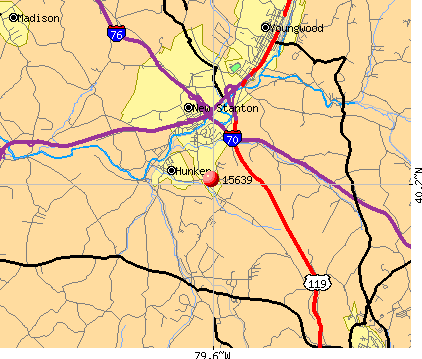 Hunker, PA (15639) map