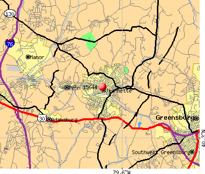 Jeannette, PA (15644) map