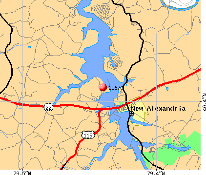 New Alexandria, PA (15670) map