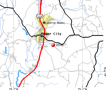 Lucerne Mines, PA (15748) map