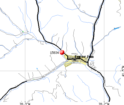 Emporium, PA (15834) map