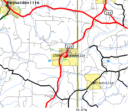 Sykesville, PA (15865) map