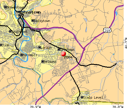 Johnstown, PA (15904) map