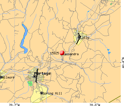 Cassandra, PA (15925) map
