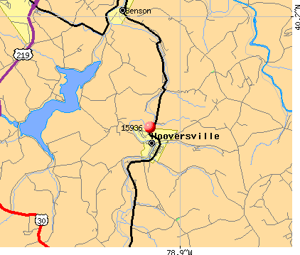 Hooversville, PA (15936) map