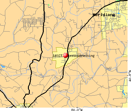 Connoquenessing, PA (16027) map