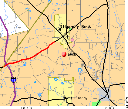Slippery Rock, PA (16057) map