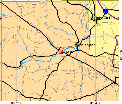 Darlington, PA (16115) map