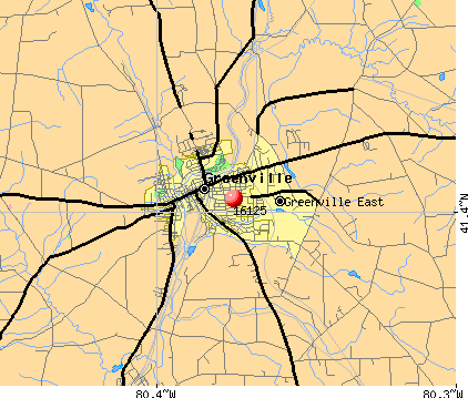 Greenville, PA (16125) map