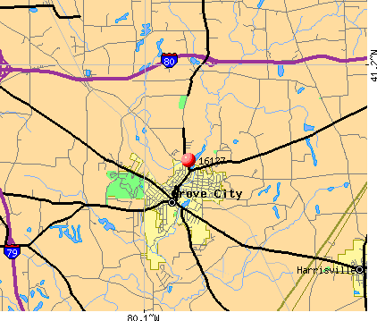 Grove City, PA (16127) map