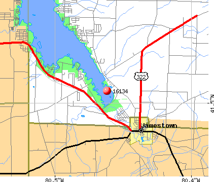 Jamestown, PA (16134) map