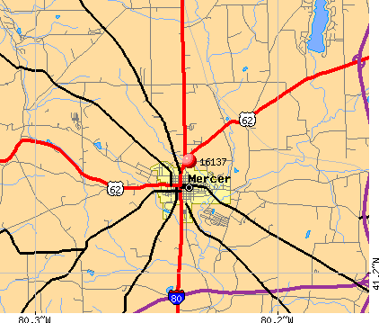 Mercer, PA (16137) map